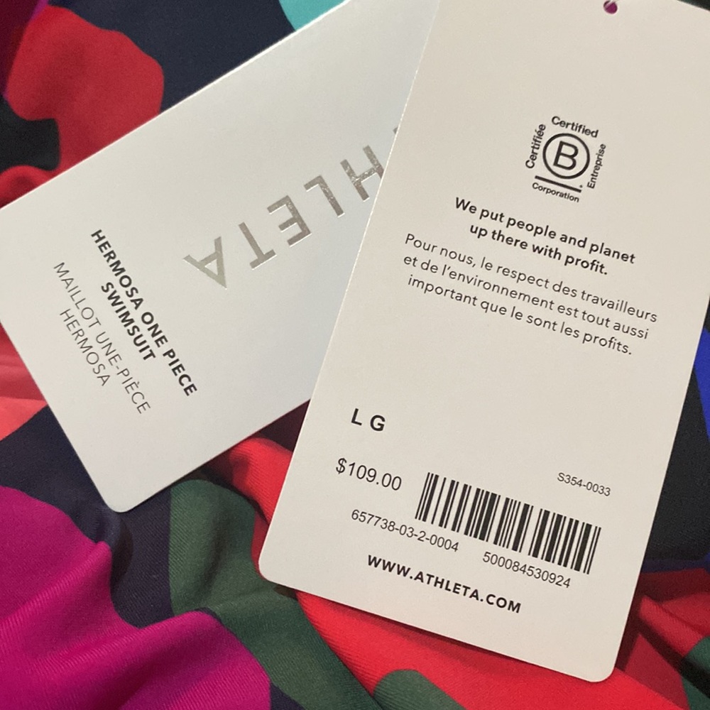 ❤️ Athleta Hermosa Swimsuit // Tossed Floral Dress Blue - Picture 3 of 7